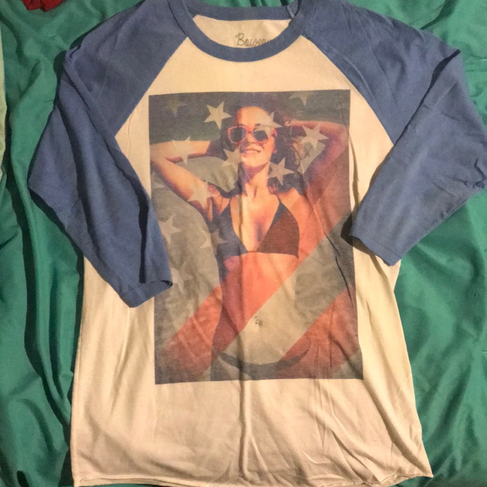 Baseball tee with picture of my girlfriend